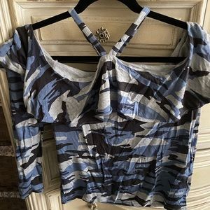 Off the shoulder camo top